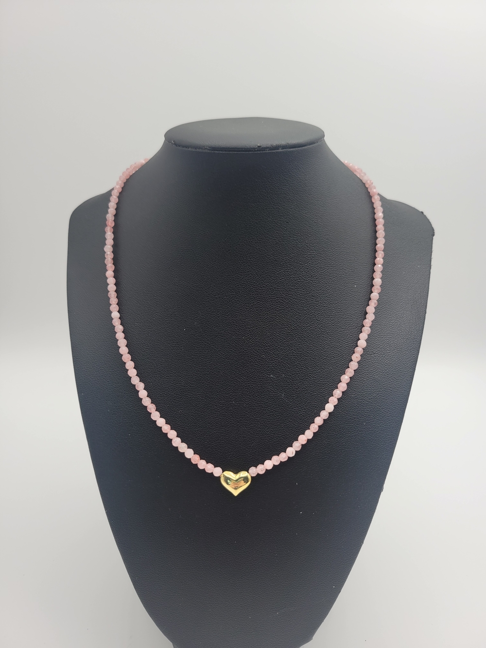 Sterling Silver Light Pink Jade 925 Beaded Necklace